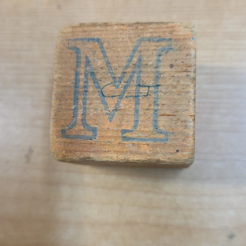 28 Vtg Wooden Alphabet Building‎ Blocks